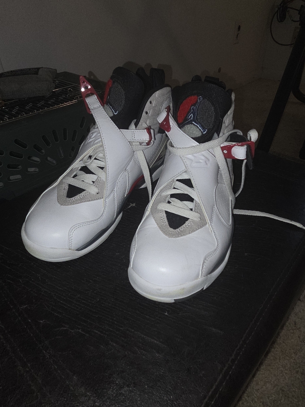 Air Jordan 8 Retro White/Red/Black Basketball Sneakers 2013